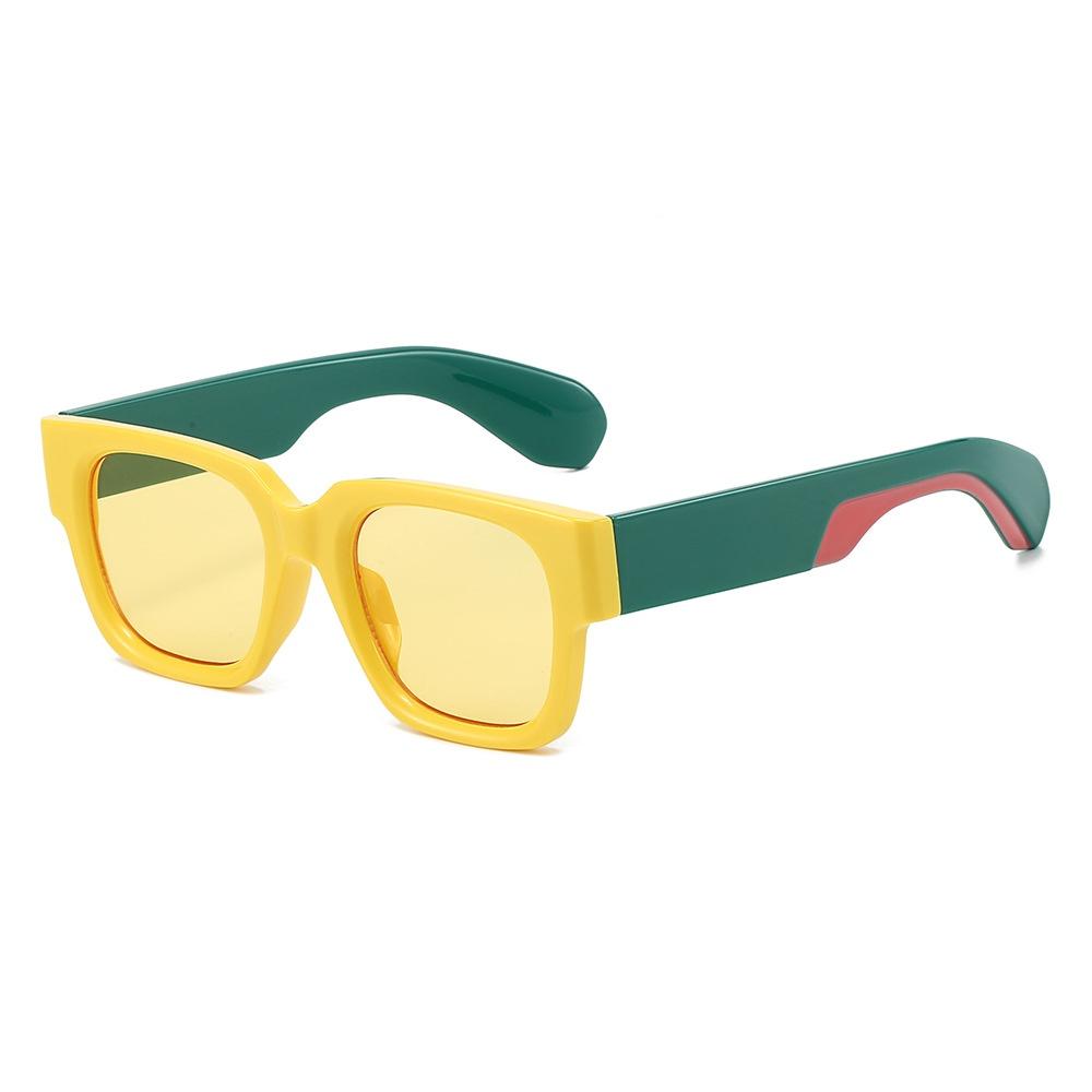 Retro Irregular Color Matching Square Women Sunglasses  Personality Brand Leopard Gradient Design Men Casual Glasses Uv400