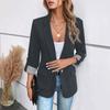 Women's Fashion Casual Button Suit Slim Fit Three-quarter Rolled Sleeve  Women