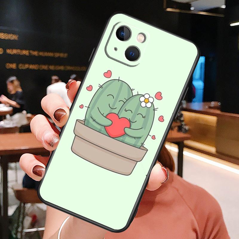 Plant Cactus Phone Case For iPhone 16 Pro Max 15 13 12 11 14 Pro Max Plus 12 13 Mini XR 16e Funda Cover
