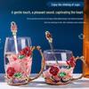 Buntes Emaille-Blumen-Glas-Tee- und Kaffeetassen-Set für Zuhause und Büro