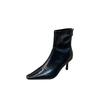 2025 autumn new pointed thin heel high heel temperament thin French fashion sexy beauty female Internet celebrity short boots