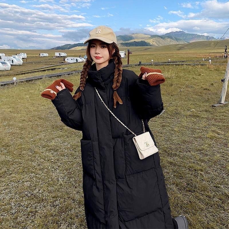 2025 new winter cotton-padded clothes women s medium and long Korean version loose thickened cotton-padded clothes S
