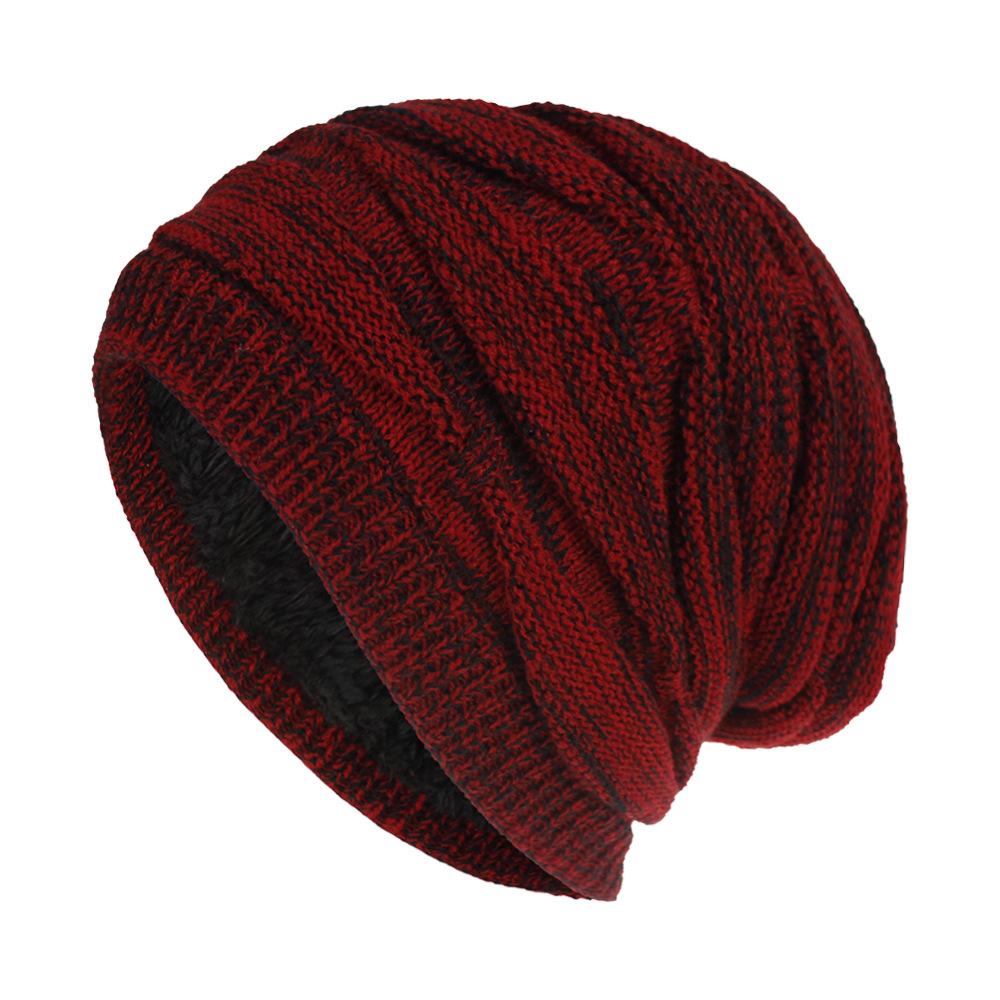 Gestrickte Mützen für Damen Herren Fleecegefüttert Ski Skull Cap Slouchy Wintermütze Übergroße Grobstrick Winter Slouchy Beanie Mützen