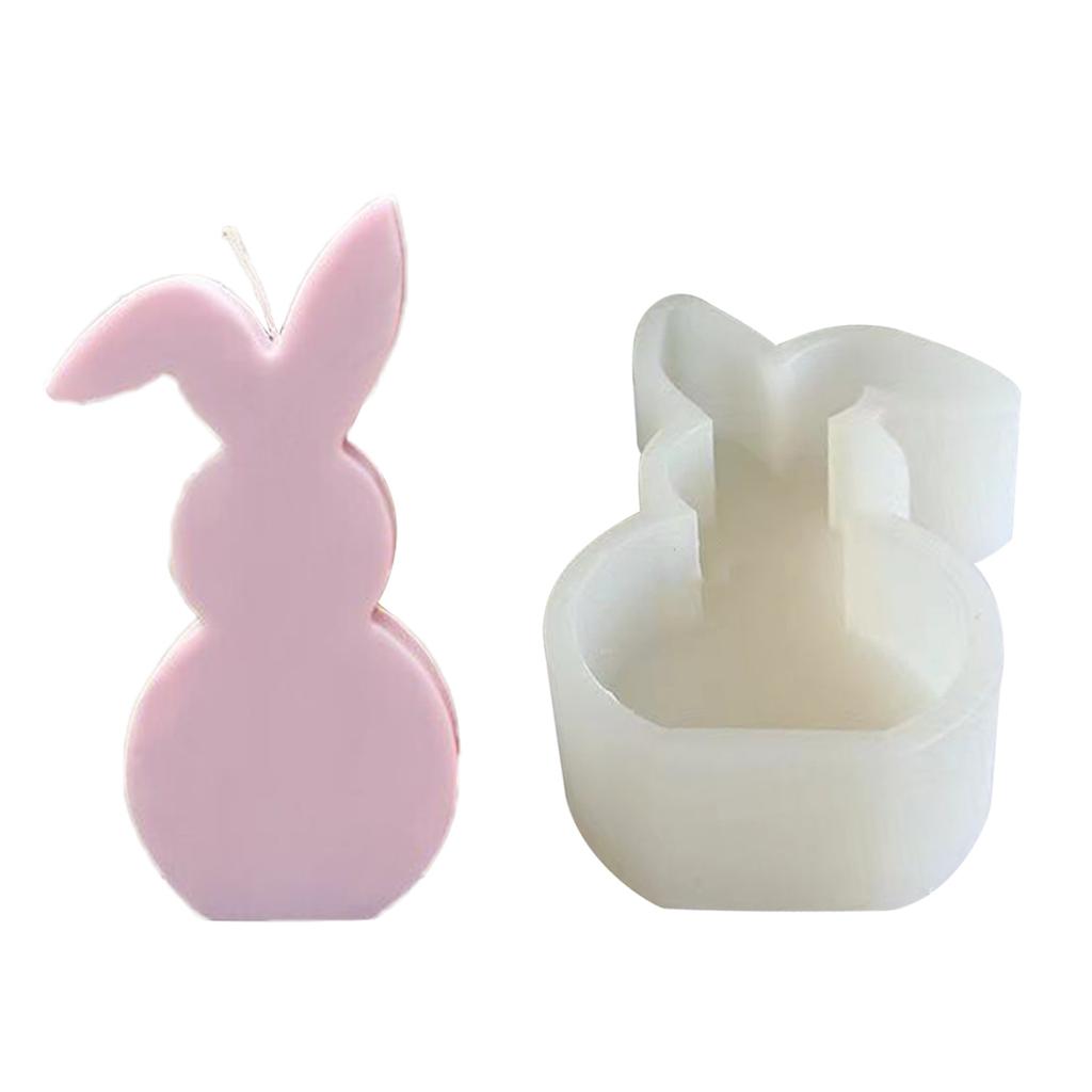 3D Rabbit Candle Mold for DIY Candle Soap Plaster Easter Party Ornament Easter Themed Candle Mold Rabbit Resin Molds