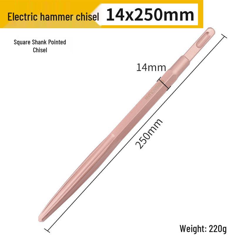 Electric Hammer Impact Drill Set: Square & Round Shank, Pointed & Flat Chisel, Pick Head, Shovel, U-Shaped Chisel, Slotting Drill for Concrete