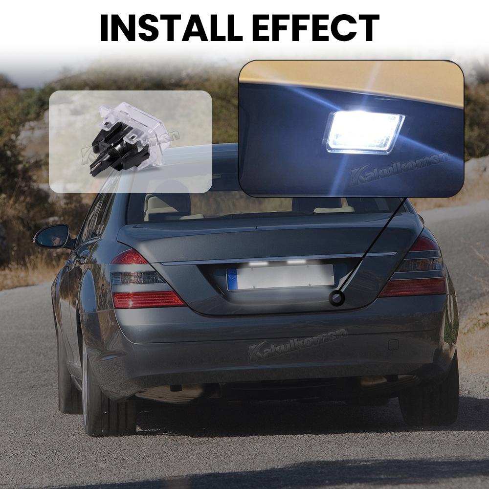 Error Free Car LED Number License Plate Light Lamp Kit for Mercedes C-Class W204 S204 E-Class W212 S212 C207 CL-Class C216 W211 License Plate Lights