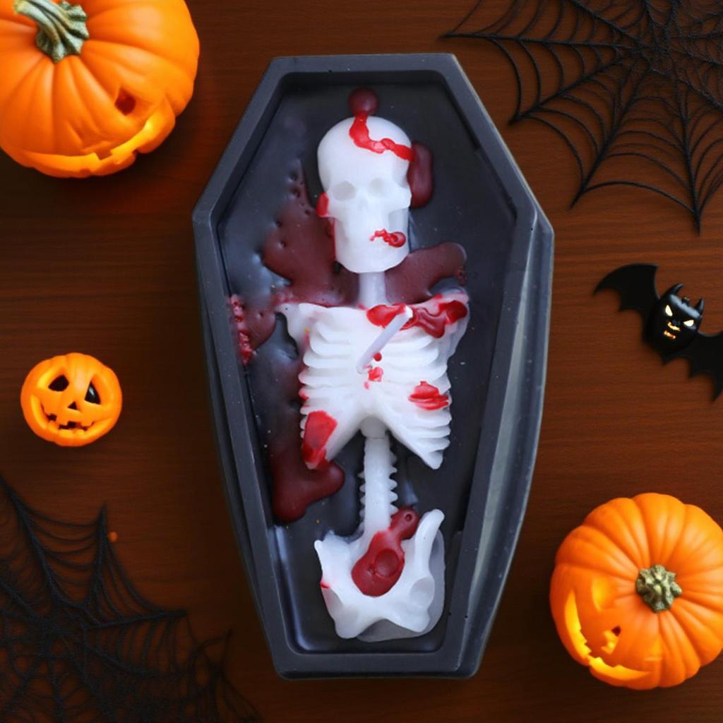 Soy Candles Halloween Coffin Candle Fragrant Table Centerpiece Halloween Decor For Kitchen Desk Room Apartment Farmhouse