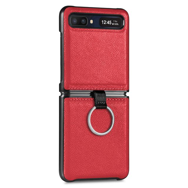 Drop Protection Finger Ring Leather Case For Samsung Galaxy Z Flip 3 Flip4 Flip 4 Flip3 5g Matte Cover For Samsung Z Flip3 Cases