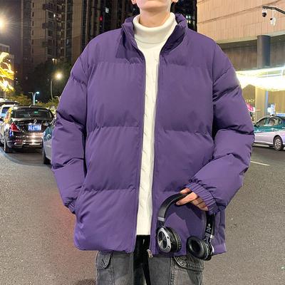 Haine matlasate pentru bărbați Iarnă Nou American Retro Îngroșat Larg Jachetă Haine matlasate Culoare solidă Mărime mare Guler înalt Haine tip pâine Matlasat