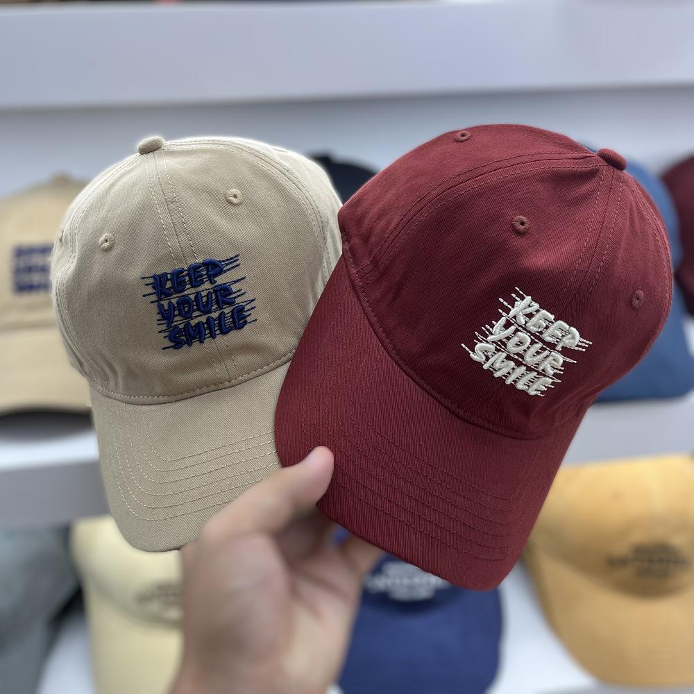 New High quality Pure Cotton Baseball Cap for Female Student Couples Bent Brim Sports Hat Korean Style Versatile Baseball Cap for Men