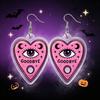Halloween Theme Party Decor 1 Pair 2D Acrylic Earrings for Women, Spooky Pumpkin Skull Cool Aesthetic Black Cat Dangle Drop Earrings, Holiday Jewelry