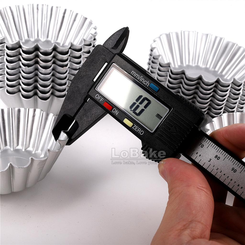 10pcs/lot 1mm Thickened Wall Fluted Round Shape Aluminum Egg Tart Mold Pudding Molds Dessert Holder for DIY Baking Gadgets