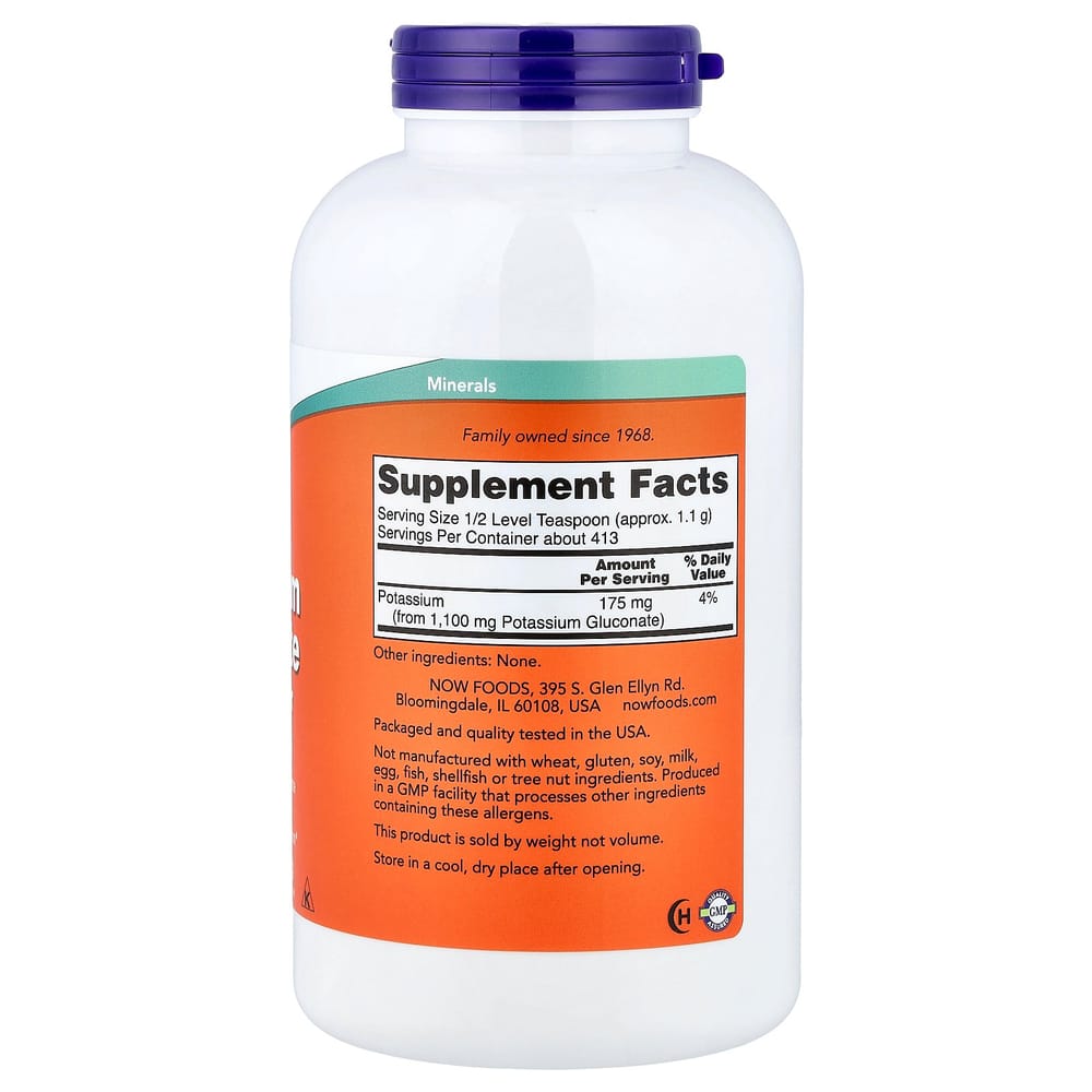 NOW Foods Potassium Gluconate Pure Powder 454g (1lb)