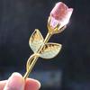 9 Colors Crystal Glass Rose Flower Figurines Craft Valentine's Day Favors X'mas Lovers' Gift Souvenir Home Wedding Decoration