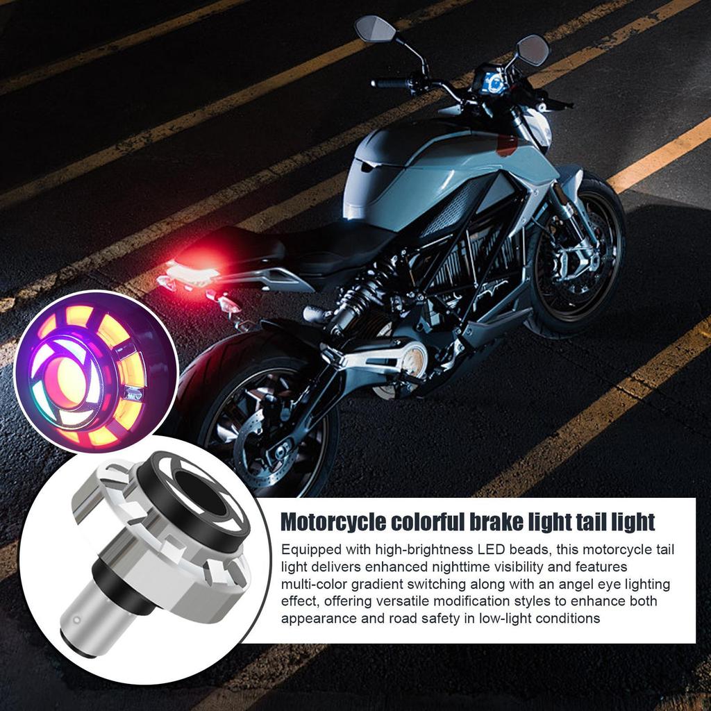 LED Lights For Motorcycles Waterproof Motorcycle Rear Light Colorful Warning Flash Lamp For ATV Night Riding Scooter Outdoor