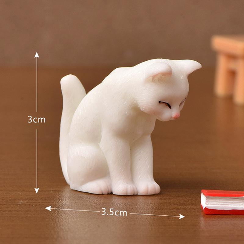 Kawaii Mini Cat Ornament Garden Kitten Statue Gift Miniatures Cat Kitten Family Cat Decorative Figurines Cute Crafts