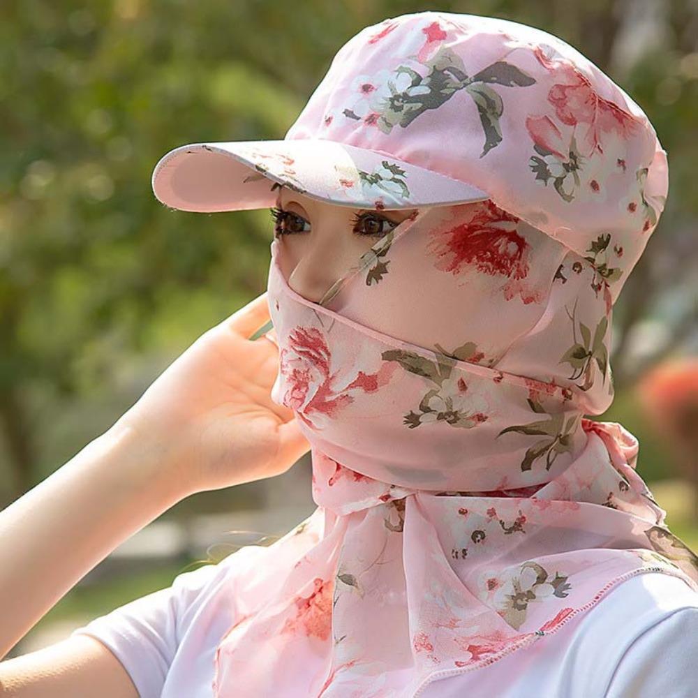 Portable Picking Tea Hat Flower Neck Protection Hat Anti-UV Sunshade Shawl Cap  Women