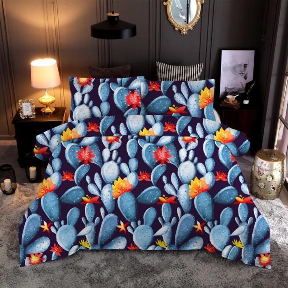 

Comforter Reactive Printing Plant Cactus Home Textile Bedding Set Microfiber Fabric S Bedroom Comforter Set New Comforter (quilt)-EU Single(135*200cm)3pcs