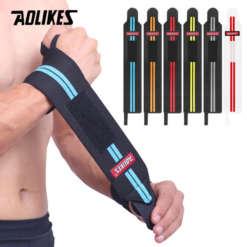 Aolikes 1 Pair Wristband Wrist Support Weight Lifting Gym Training Wrist Support Brace Straps Wraps Crossfit Powerlifting