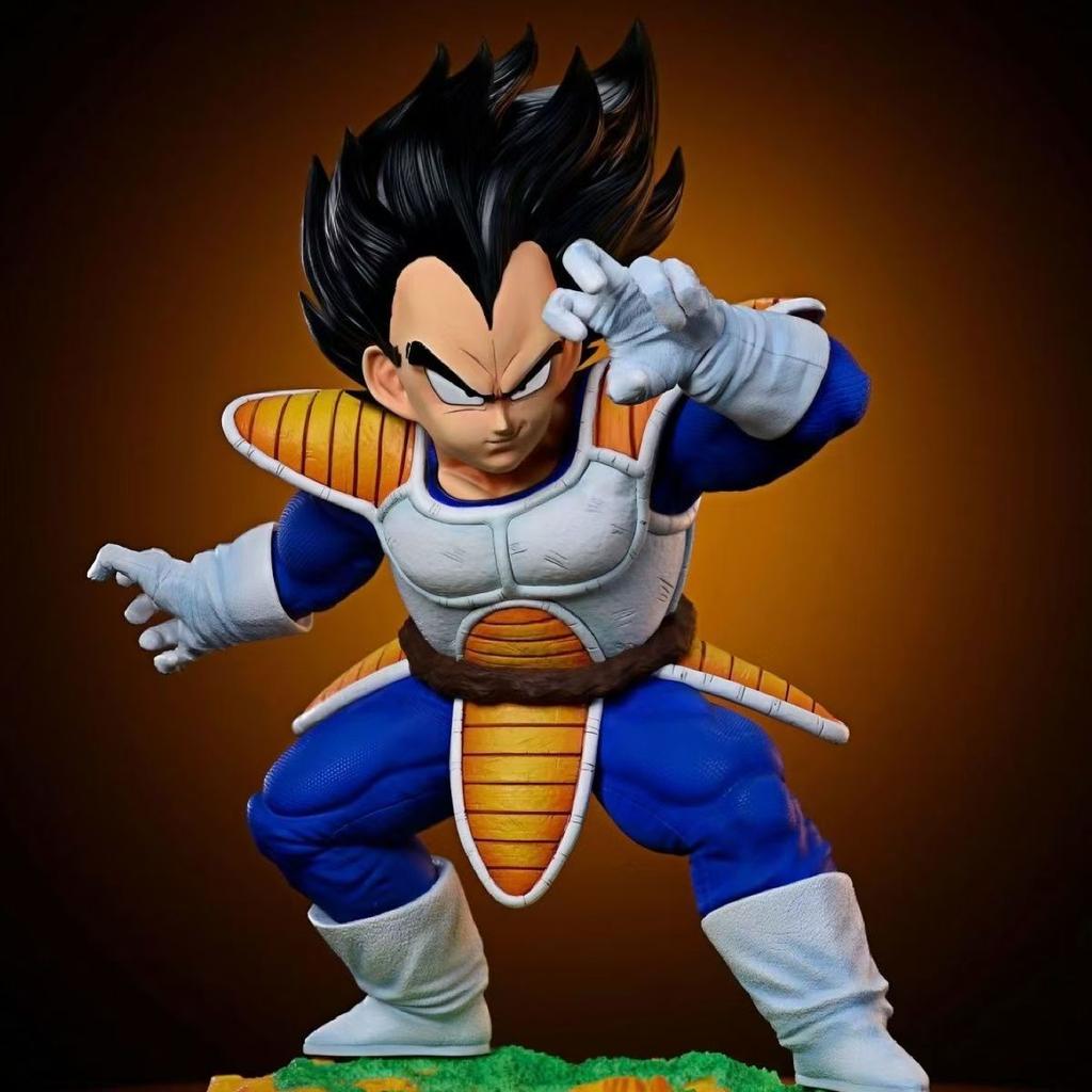 Anime Dragon Ball GK Statue Coating Vegeta Battle Figure PVC Model Action Scene Toys Doll Desktop Decoration Collect Gift