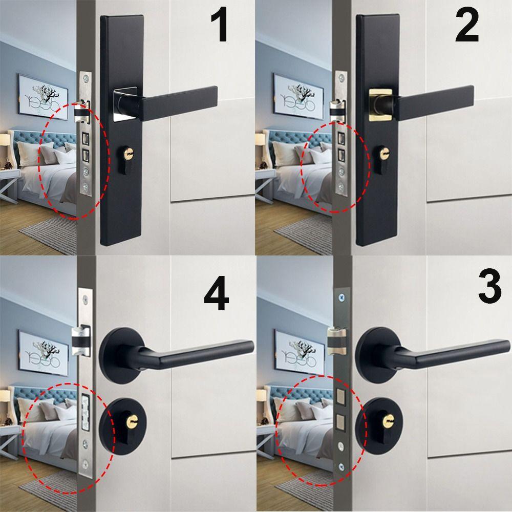 Silent Bearing Door Handle Lock Metal Security Door Handle Mechanical Main Door Lock  Home Hardware