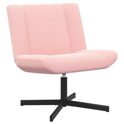 Swivel Chair Pink 63 X 75 X 76 Cm Sheepskin Leather