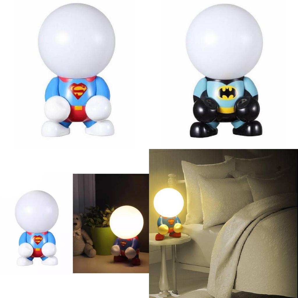 Superhrdinská kreslená LED stolní lampa s úsporným světlem pro výzdobu dětské ložnice