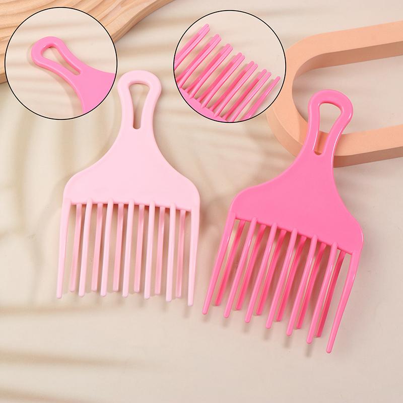1 Peine Afro con Púas Insertables Peine Ancho Dientes Horquilla para el Cabello Cepillo Hombre Cabello Cabeza con Aceite Peine de Plástico con Engranajes Herramientas de Peluquería para Cabello Afro Rizado