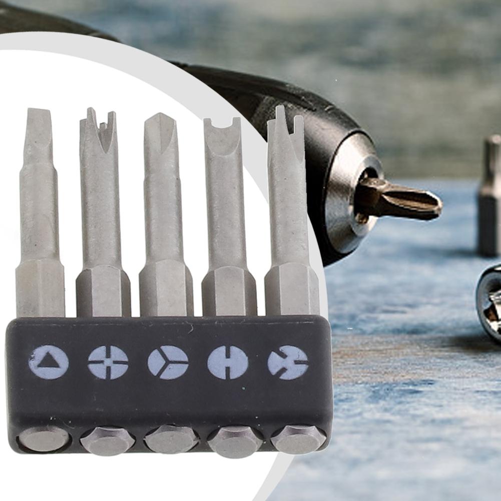 Screwdriver Bits 50mm 5pcs Set Grey Inner Cross Screwdriver