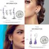 Original 925 Sterling Silver Hand of Fatima Blue Eye of Evil Hoop Earrings Cross Eardrop Earrings For Women Gift