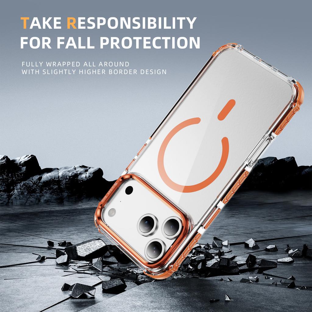 For iPhone 17 Pro Clear Phone Case with Lens Kickstand Cover Compatible with MagSafe