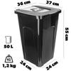 KADAX Trash Can Waste Container for Sorting 50L Bucket Black Container