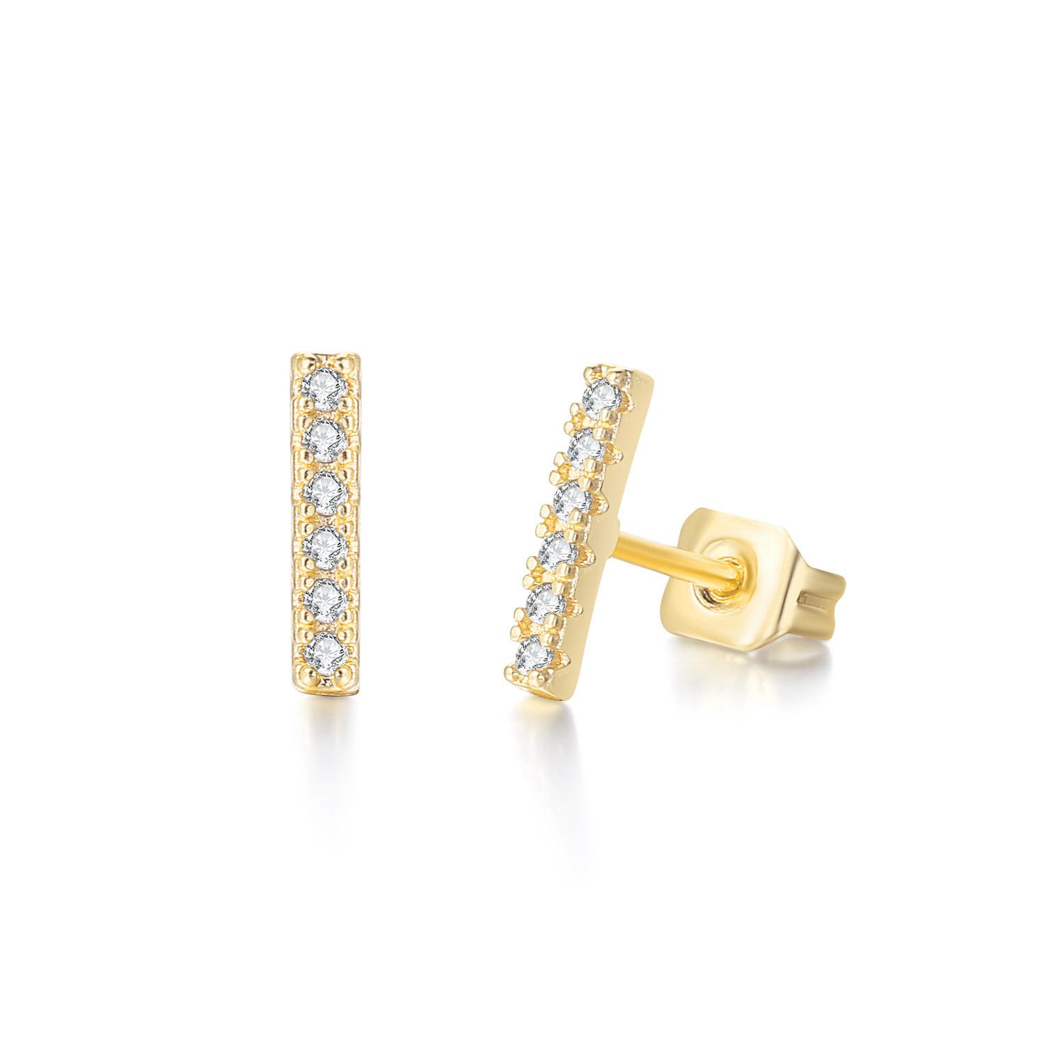 

ZHOUYANG Geometric Stick Stud Earrings for Women Trendy Cool Tiny Zircon 3 Color Available Party Daily Fashion Jewelry DZE022
