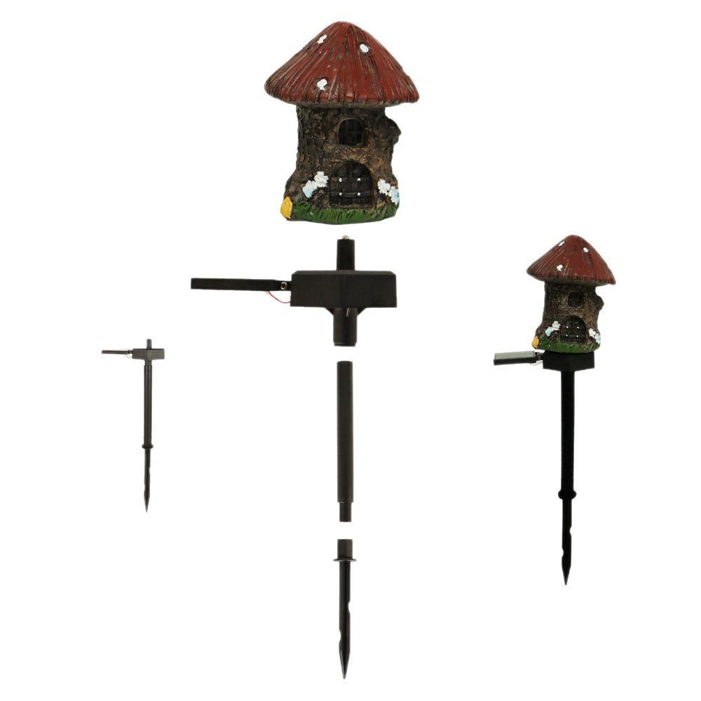 1PC/2PCS/4PCS Solar Resin House Light Arden Solar Lamp Outdoor Decor LED Light Waterproof Small House Floor Plug Lamp