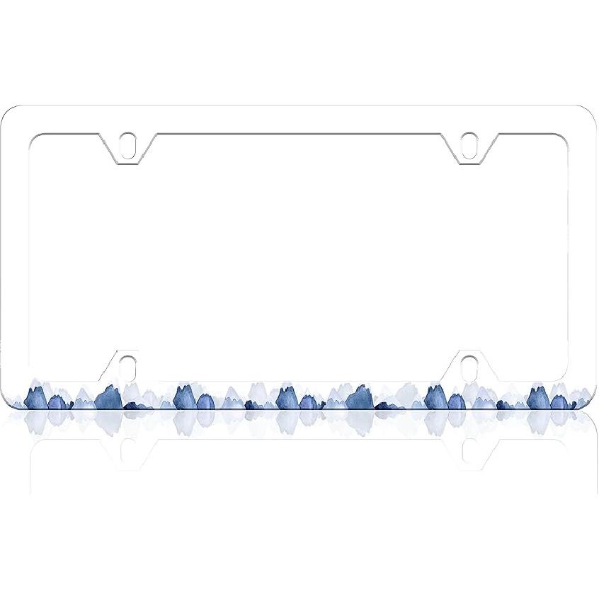 Black And White Cow Print License Plate Frame Funny Spots License Plate Frames Animal Pattern Auto Accessory Bracket Stainless Steel License Plate