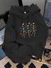 Unisex Fall Autumn Halloween Skull And Pumpkin Print Kangaroo Pocket Graphic Hoodie Hooded Sweatshirt Print Casual Top for Daily