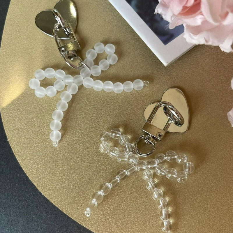 Transparent Ribbon Acrylic Cell Phone AirPod Earphone Keychain