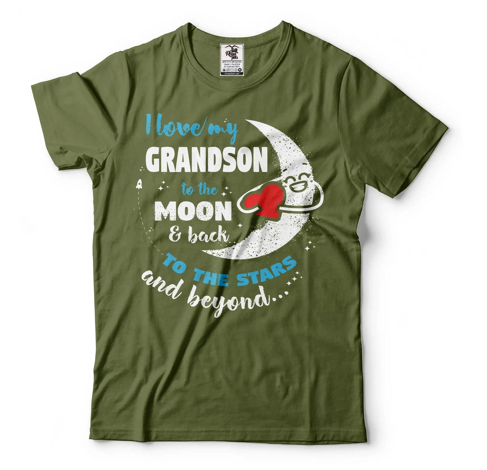 I Love My Grandson To The Moon And Back Shirt Grandma Grandpa Family Shirt 4XL