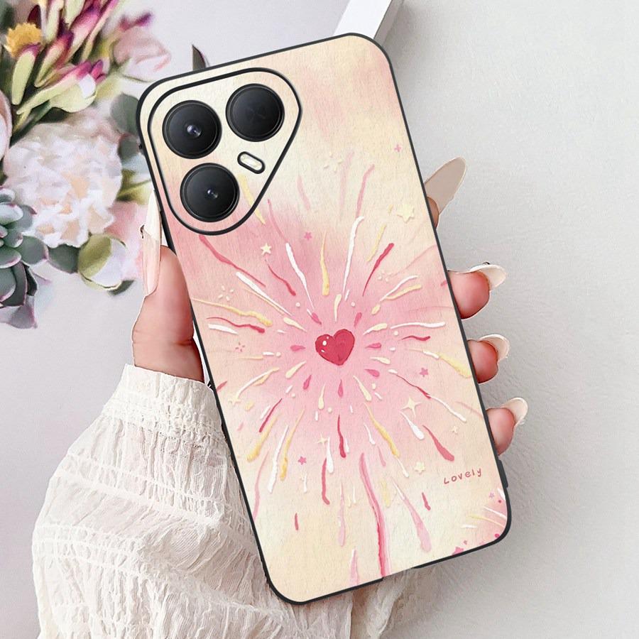 For Tecno Pova 7 Pro Ultra Case Flower Heart Painted TPU Soft Silicone Case Cover For Tecno Pova7 Pova 7Ultra Pro Phone Couqe
