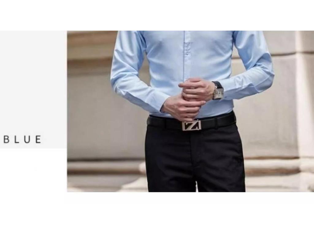 Men's Formal White Velvet-Lined Non-Iron Long Sleeve Shirt with Pocket