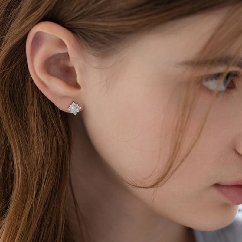 TATIANA (925 Silver) Vega Ray Hoop Earrings EC3182