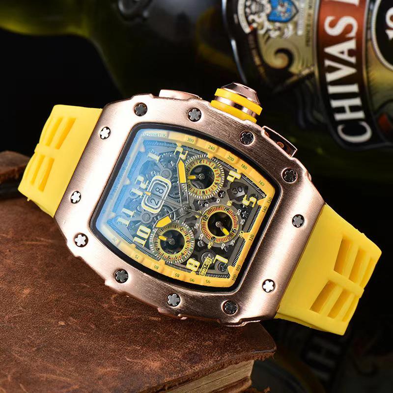 Iridescent Wine Barrel Men's Multifunctional Waterproof Watch