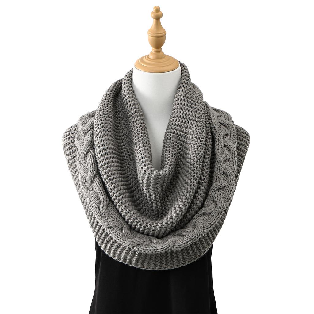 Versatile Hooded Knitted Scarf Winter Cap Neck Warmer Cowl Circle Collar Scarves Solid Color Dual Use Shawl Scarf Outwear Decor