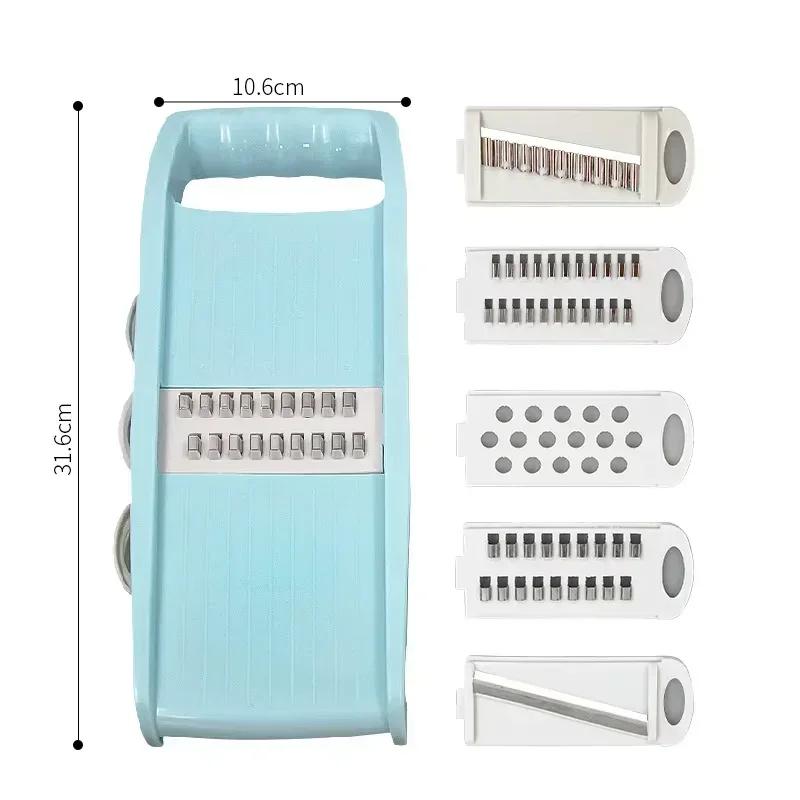 

Mandoline Slicer for Kitchen 7-in-1 Mandoline Food Slicer,Potato/Cheese/Vegetable/Carrot/Cucumber Grater синій
