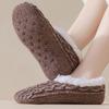 Knitted Twist Winter Floor Socks Coral Fleece Sleeping Socks Simple Thicken Plush Socks  Girls