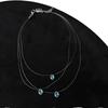 Stackable Blue Water Droplet Pendant Necklace Delicate Multi Layering Design Everyday Jewelry Simulated Crystal