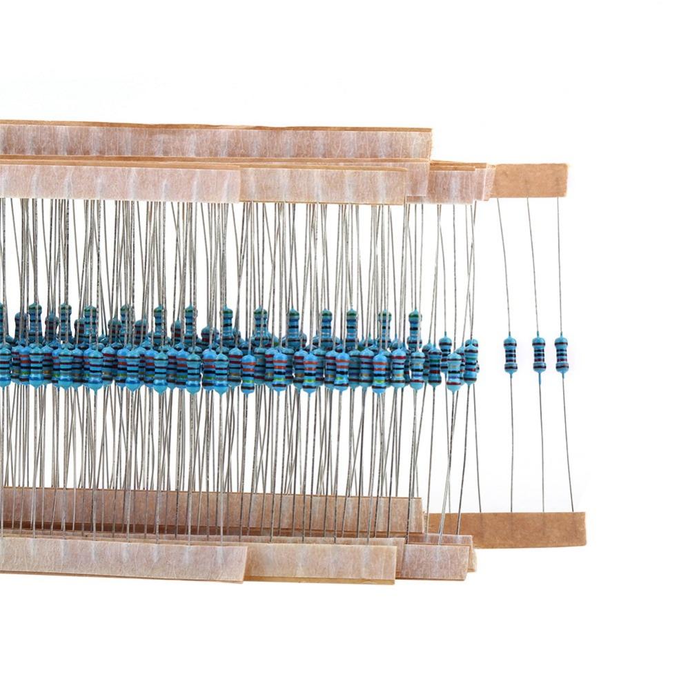 1280PCS 1/4W Power Rating Metal Film Resistors 1-10M Ohm Range High Precision Resistors  LED Lights