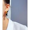 Real Gold-Plated Copper Crazy Sister Classic Three-Tube Earrings: Women's C-Shaped Hoop Silver Needle 300