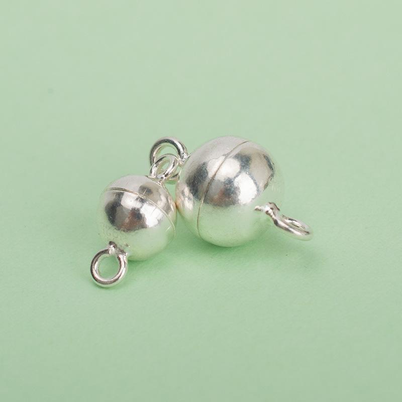 

Магнитная застежка из стерлингового серебра 925 пробы для жемчужных ожерелий и браслетов - DIY соединительный аксессуар 6mm Magnetic Clasp