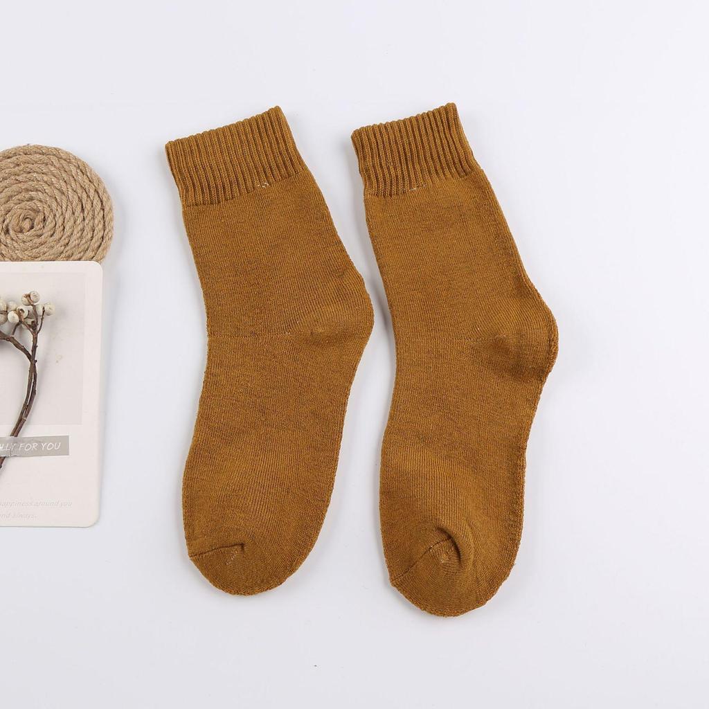 Terry Mid-Calf Socks: Warm, Thick, Velvet-Enhanced Cotton for Men & Women - Perfect for Autumn & Winter